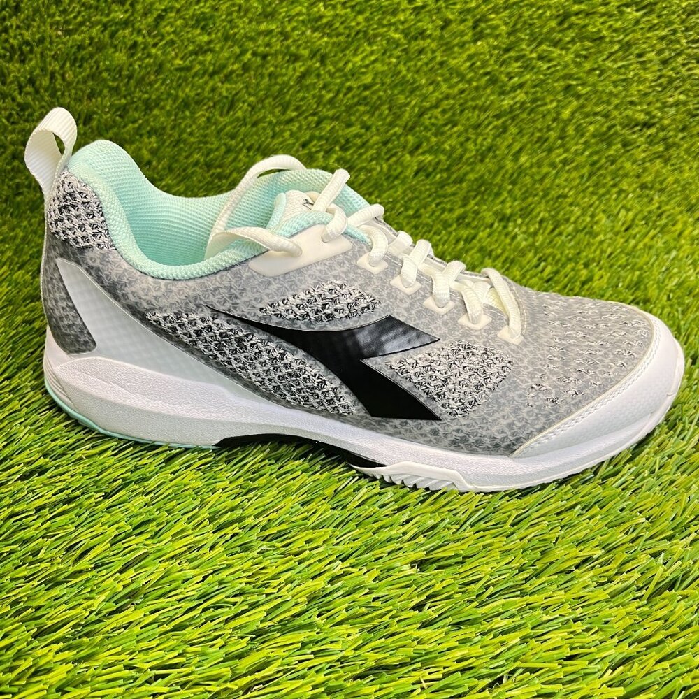 Diadora S.Shot 2W Clay Womens Size 8.5 Gray White Running Tennis Shoes Sneakers